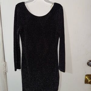 💚💚💚 Charlotte Russe Shimmering Black Long Sleeve Dress